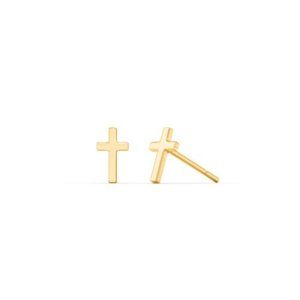 NWT Emilie Cross Studs // 14k Gold Vermeil
